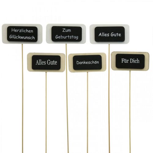 Floristik21 Blumenstecker Schriftzug, Deko Stecker Tafel 4×8cm 12 St