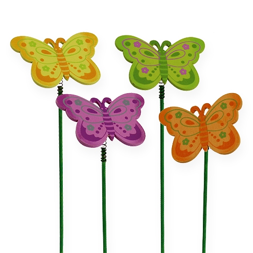 Floristik21 Schmetterling am Stab 4,5cm 24St