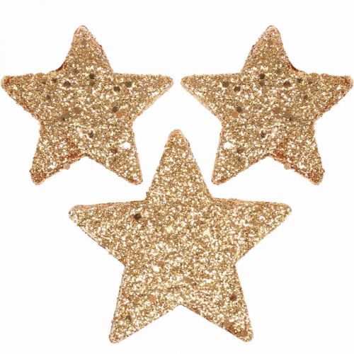 Streudeko Weihnachten Sterne Glitter/Orange Ø4/5cm 40St