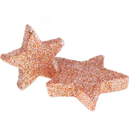 Streudeko Weihnachten Sterne, Streusterne Glitter Rosa Ø4/5cm 40St