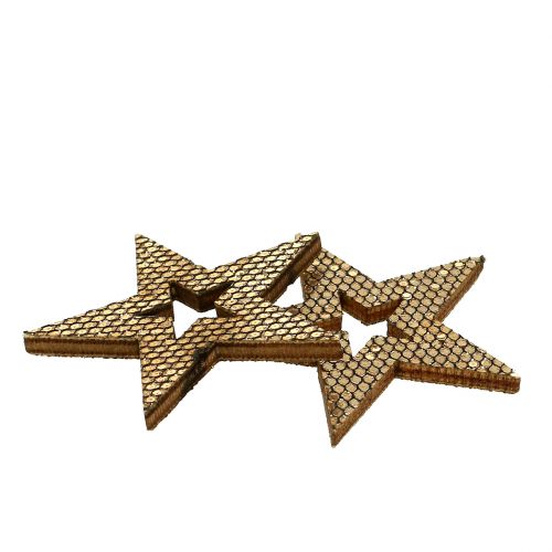 Holz-Stern Gold Streudeko 4cm 48St