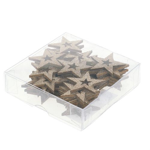 Holz-Stern Gold Streudeko 4cm 48St