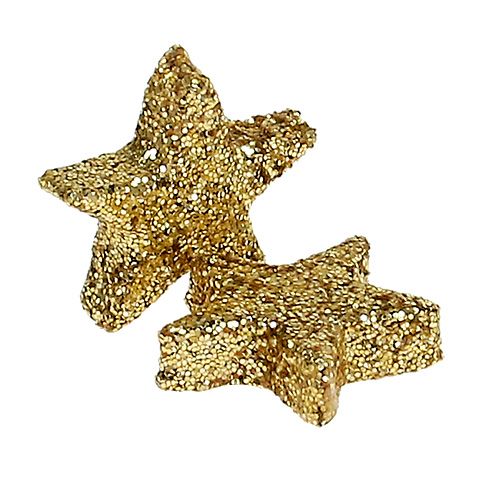 Floristik21 Stern Glitter 1,5cm zum Streuen Gold 144St