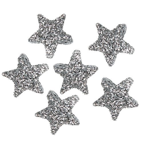 Stern Glitter 1,5cm zum Streuen Silber 144St