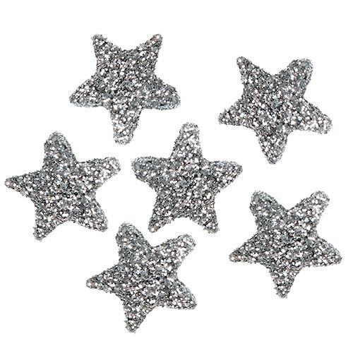 Floristik21 Stern Glitter 1,5cm zum Streuen Silber 144St