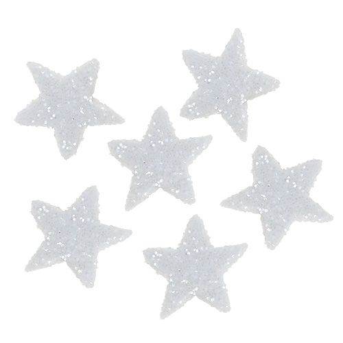 Floristik21 Stern Glitter 1,5cm zum Streuen Weiß 144St