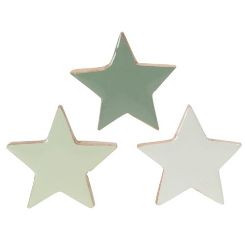 Holzstern-Set 5 cm, 9 Stück, Mintgrün und Weiß, Dekoration | Floristik21.de