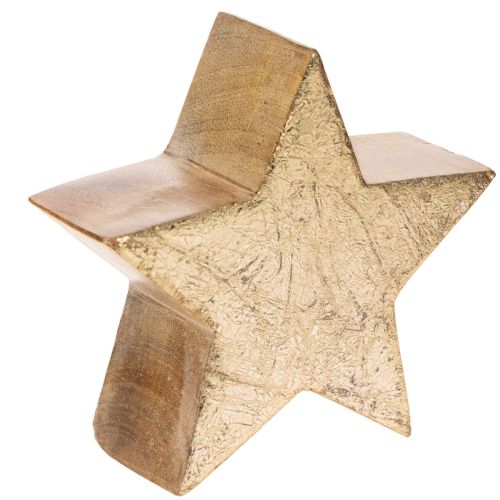 Deko-Sterne Holz Gold 10cm 3er-Set Tischaufsteller Innenbereich