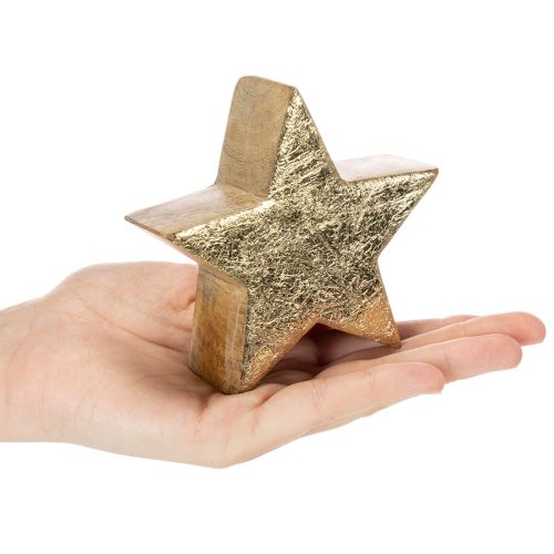 Deko-Sterne Holz Gold 10cm 3er-Set Tischaufsteller Innenbereich | Floristik21.de