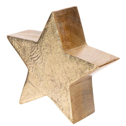Deko-Sterne Holz Gold 10cm