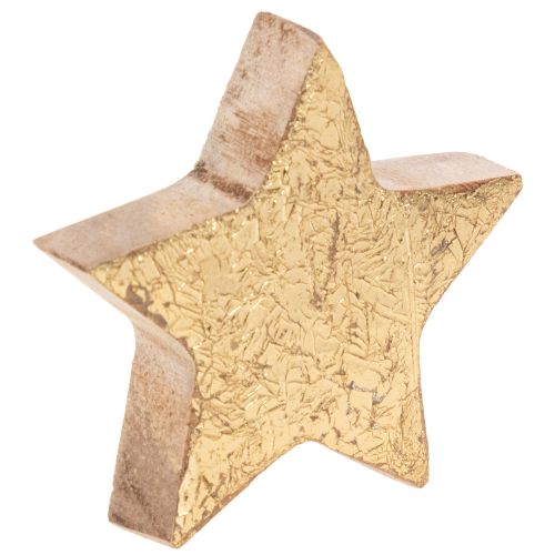 Deko-Sterne 5cm Holz goldfarben beschichtet 9 Stück Innenbereich