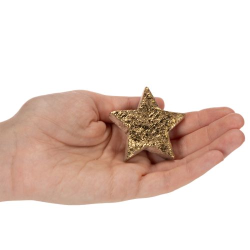 Deko-Sterne 5cm Holz goldfarben beschichtet 9 Stück Innenbereich | Floristik21.de