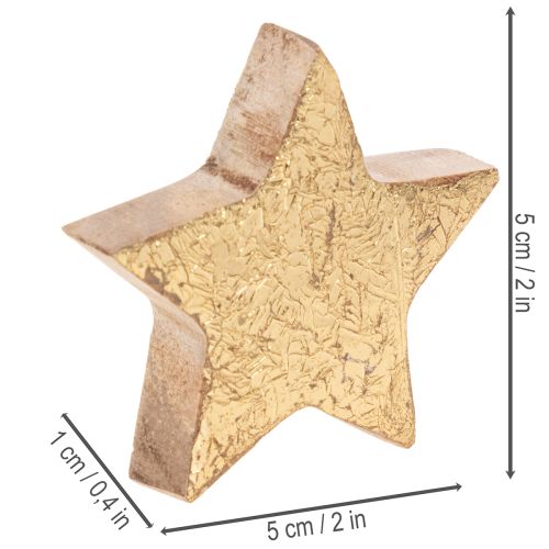 Deko-Sterne 5cm Holz goldfarben beschichtet 9 Stück Innenbereich | Floristik21.de