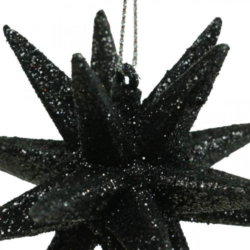 Artikel Weihnachtsdeko Sterne zum Aufhängen Schwarz Ø7,5cm 8St