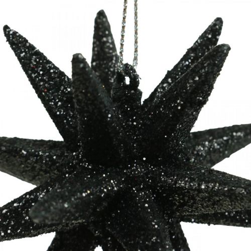 Artikel Weihnachtsdeko Sterne zum Aufhängen Schwarz Ø7,5cm 8 St