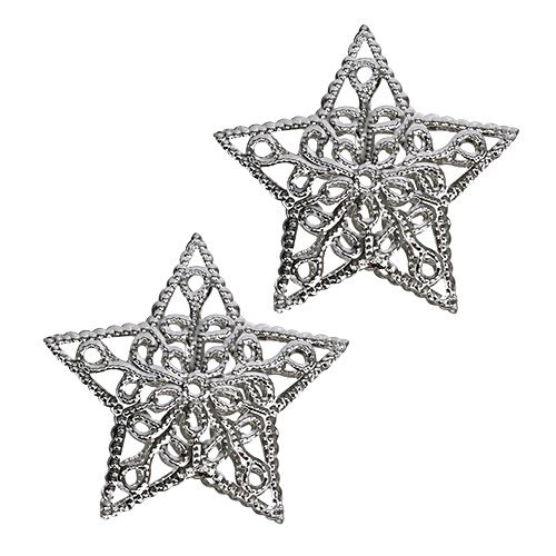 Stern aus Metall Silber 6cm 20St