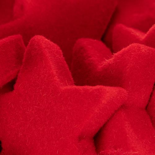 Dekostern beflockt aus Kunststoff 4–5 cm rot 40 Stück | Floristik21.de