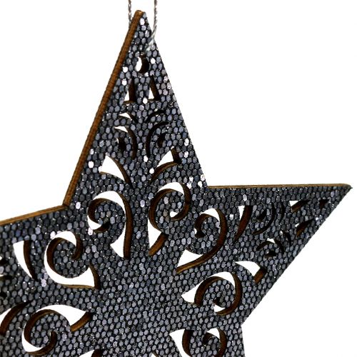 Artikel Weihnachtsstern mit Ornamenten Silbergrau sortiert 8cm - 12cm 9St