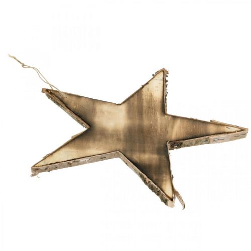Floristik21 Christbaumschmuck Holz Stern Natur, geflammt H25cm