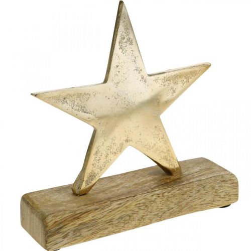 Deko-Stern, Metalldeko auf Mangoholz, Adventsdeko B15cm Deko-Stern, Metalldeko auf Mangoholz, Adventsdeko B15cm