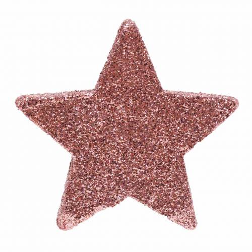 Floristik21 Stern mit Glitter Streudeko 6,5cm Rosa 36St