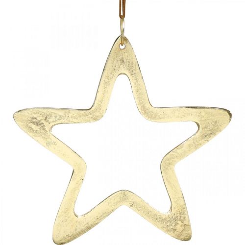 Weihnachtsanhänger, Sterndeko für den Advent, Dekostern Golden 14×14cm