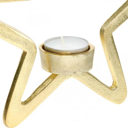 Artikel Deko Stern Teelichthalter zum Hängen Metall Golden 20cm