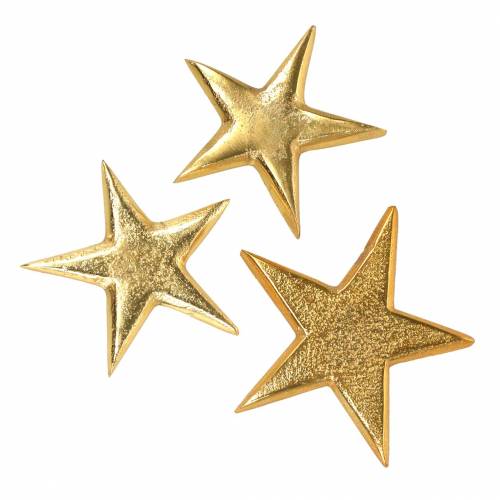 Floristik21 Sterne aus Metall Golden 7,8×7,4cm/6,4×6,2cm 8St