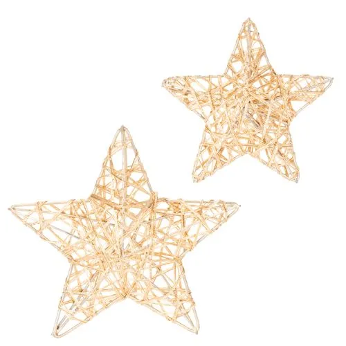 Deko Stern Set Draht Gold 10cm und 7cm 12 Stück