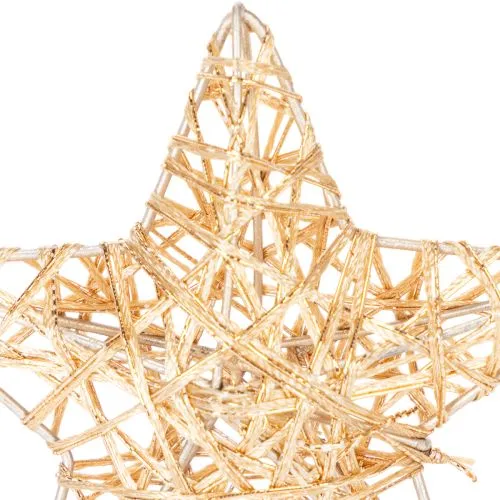 Deko Stern Set Draht Gold 10cm und 7cm 12 Stück | Floristik21.de