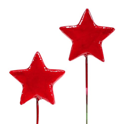 Floristik21 Sterne am Draht zum Dekorieren 5cm Rot 48St