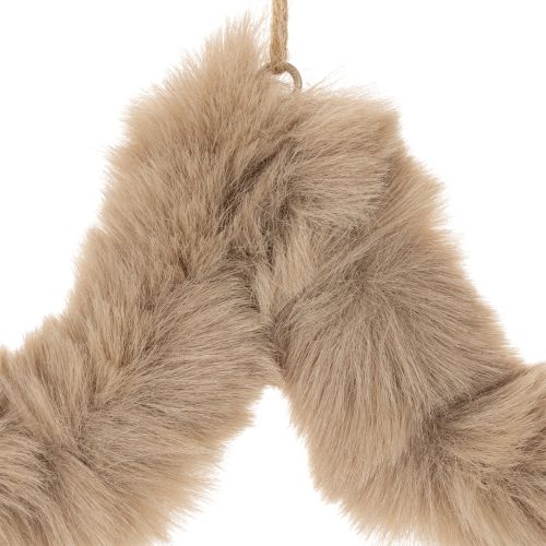 Hängender Deko-Stern aus Kunstfell 21 cm Beige für Innenbereich | Floristik21.de
