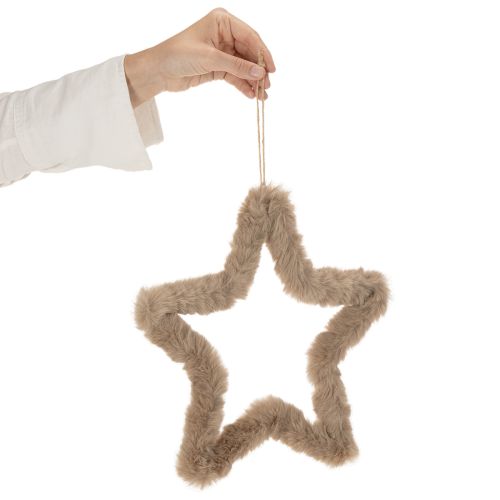 Deko Stern Kunstfell Hellbraun 30cm 3er Set | Floristik21.de