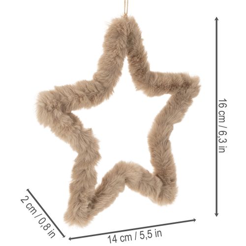 Deko Stern Kunstfell Hellbraun 30cm 3er Set | Floristik21.de