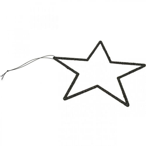 Artikel Weihnachtsdeko Stern Anhänger Schwarz Glitter 17,5cm 9 St