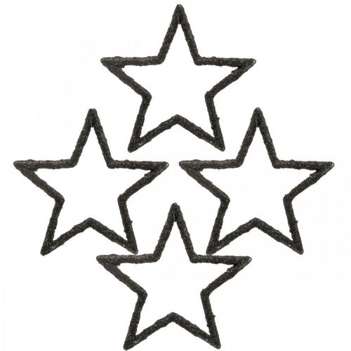 Streudeko Weihnachten Sterne Schwarz Glitter Ø4cm 120 St
