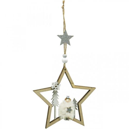 Weihnachtsdeko Stern Holz Dekohänger Ø13,5cm 4St
