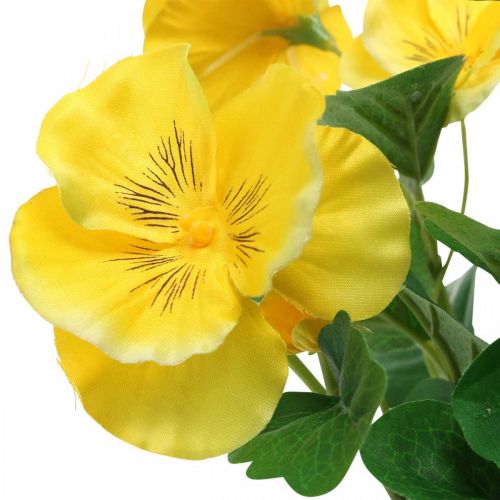 Floristik21 Künstliche Stiefmütterchen Gelb Kunstblume zum Stecken 30cm