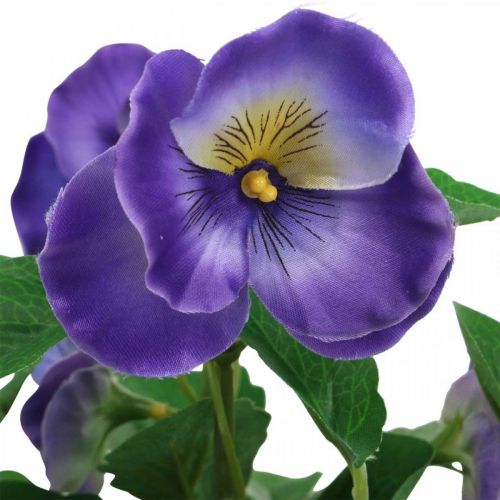 Floristik21 Künstliche Stiefmütterchen Violett Kunstblume Wiesenblume 30cm