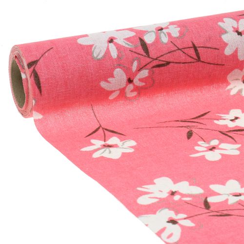 Floristik21 Dekostoff Blumen Pink 30cm x 3m