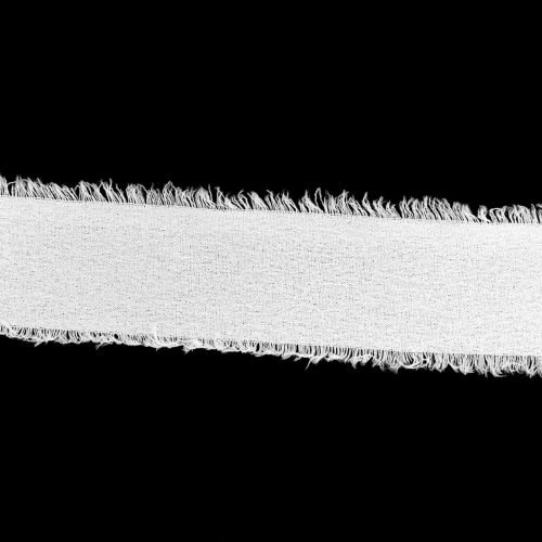 Chiffonband Weiß Stoffband Band mit Fransen 40mm 15m