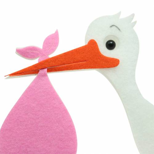 Floristik21 Deko Storch zum Hängen Pink 45,5cm x 39cm x 2cm