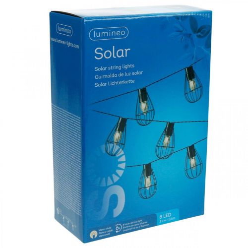 LED Solar Lichterkette Gartendeko Schwarz 350cm 8LED