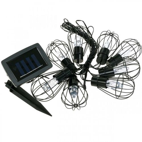 LED Solar Lichterkette Gartendeko Schwarz 350cm 8LED
