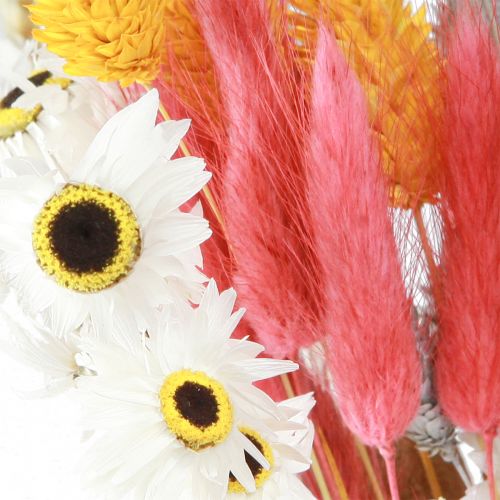 Artikel Strauß Trockenblumen Getreide Rosa Gelb Blau 55cm Deko