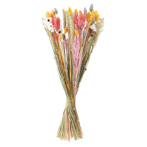 Artikel Strauß Trockenblumen Getreide Rosa Gelb Blau 55cm Deko