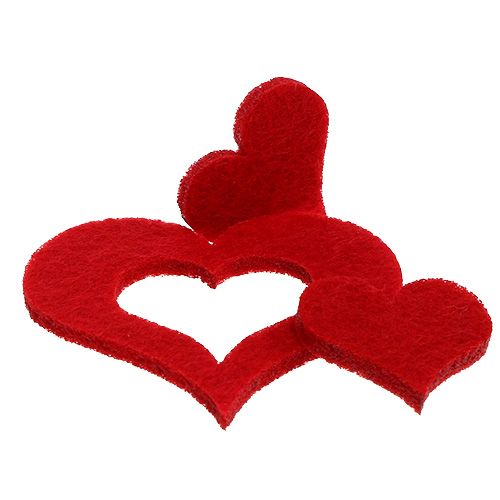 Floristik21 Streu-Deko Herzen Filz 2,5cm - 5cm Rot 24 St