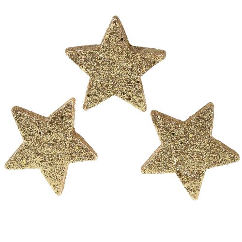Floristik21 Streu-Sterne Hellgold Glimmer 4-5cm 40St