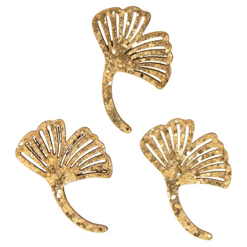 Floristik21 Streudeko Gold Gingko Deko Gingkoblatt Glitter 3×4cm 72 St
