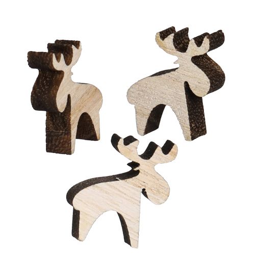 Floristik21 Streudeko Holz Elch Natur Braun 2x2,5cm 108 Stück für Weihnachten & Festtage
